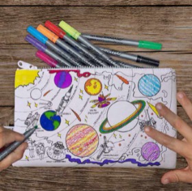 space explorer pencil case - colour in &amp; learn