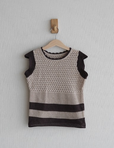 [SS23 MF #12] Ruffled knit vest_BROWN