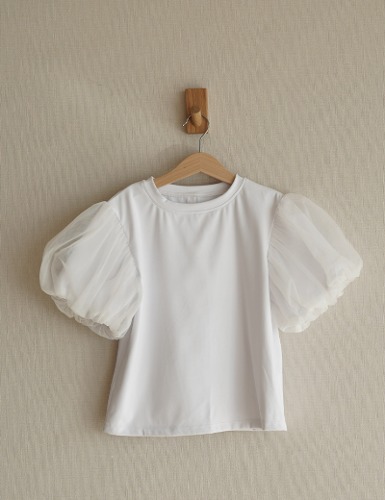 [SS23 MF #15] puff-sleeve T-shirt_white 90,120사이즈