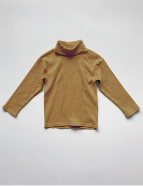 [THE SIMPLE FOLK] AW21_THE RIBBED TURTLENECK_OCHRE