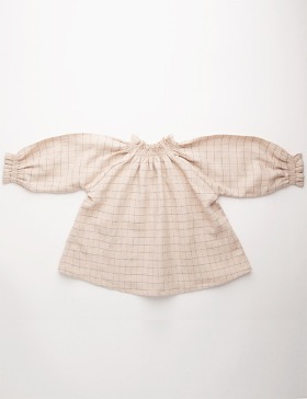 [NELLIE QUATS] MOTHER MAY BLOUSE_OAT&amp;CORNFLOWER WINDOWPANE CHECK
