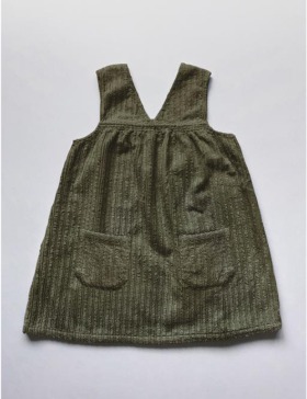 [THE SIMPLE FOLK] AW21_THE VINTAGE CORDUROY OVERDRESS_Olive 2,3,4,6,7,8,9y