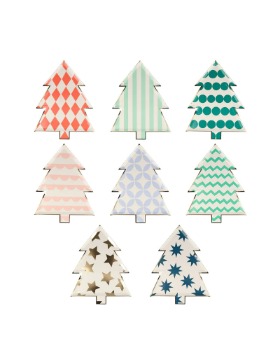 [MERI MERI] Patterned Christmas Tree Plates (8개 세트)