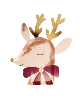 [MERI MERI] Reindeer With Bow Plates (8개 세트)