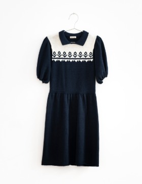 RETRO KNITTED FLOWERS DRESS